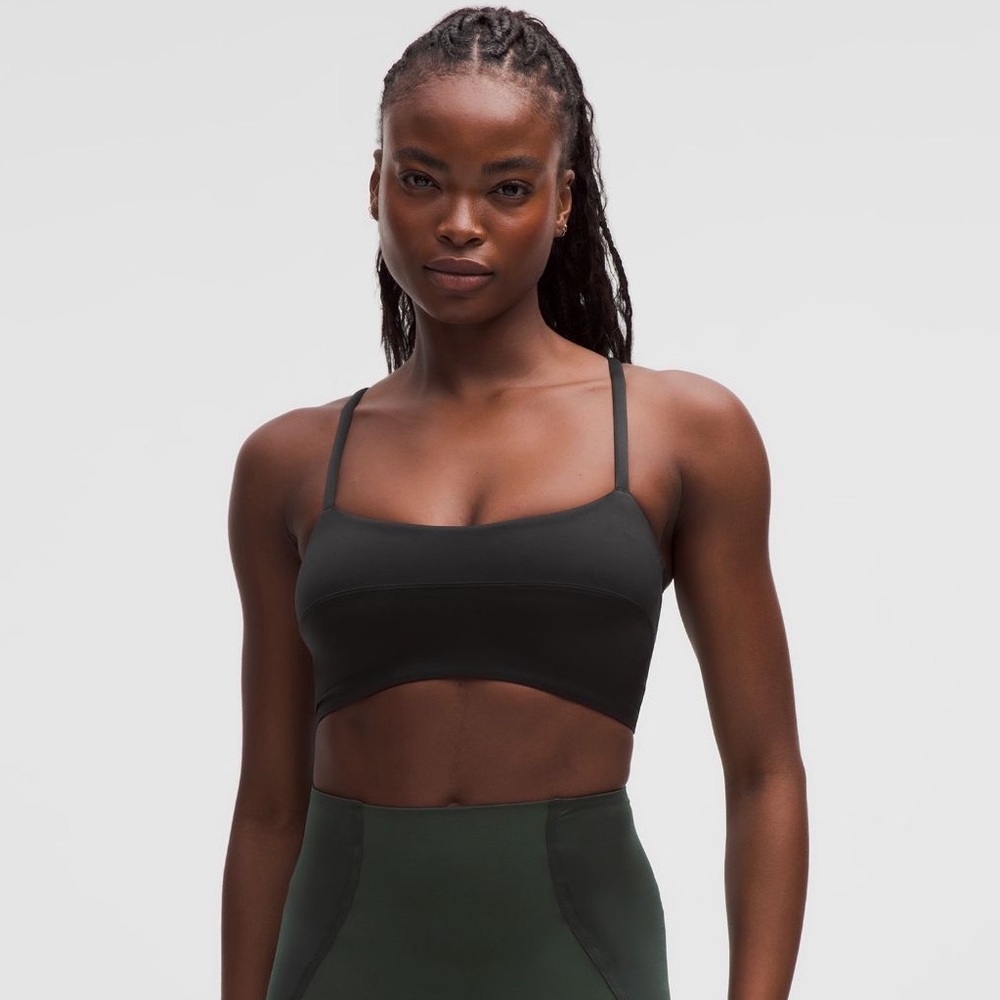 Satin Spaghetti-Strap Yoga Bra A/B